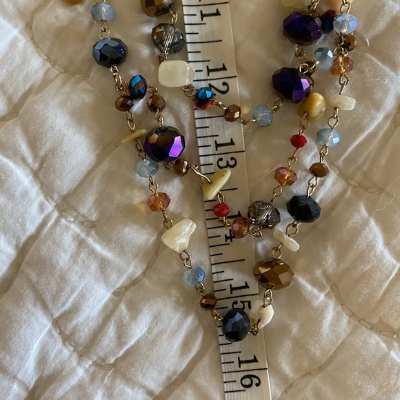 💎 Multi-colored stone sand glass bead 
necklace - Picture 2 of 6